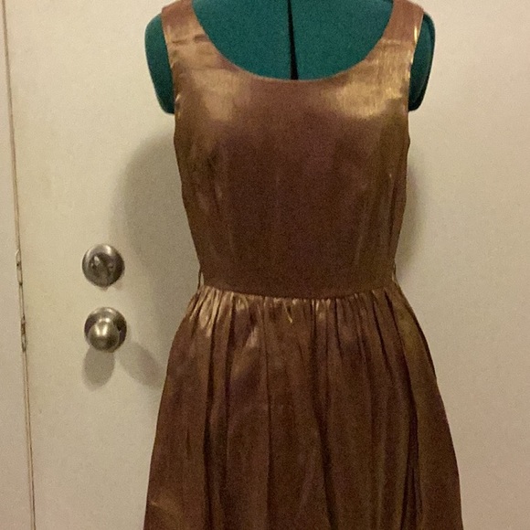 Vintage Francine Browne Dress 6 bronze no/belt. - Picture 3 of 10